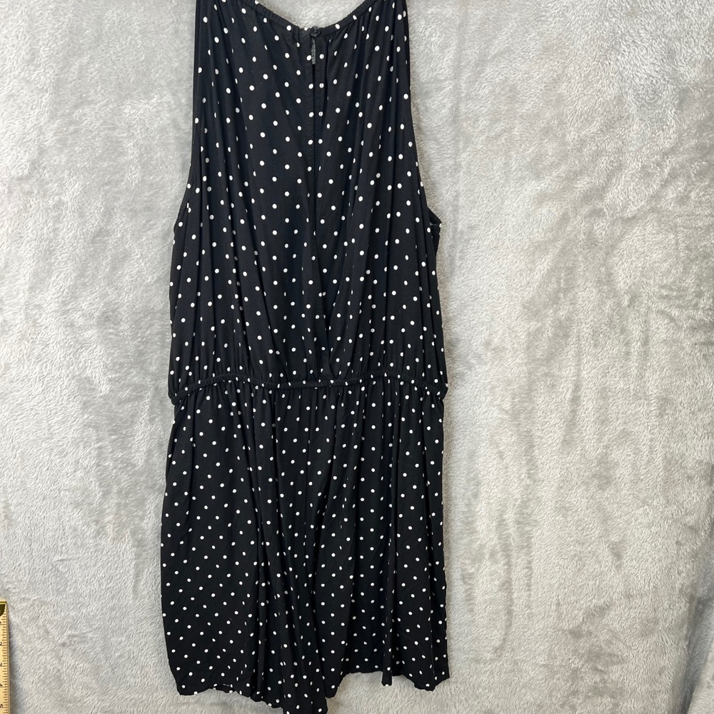 Old Navy Womens M Black Polka Dot Romper Pockets Retro Rockabilly Beach Pinup - Picture 3 of 11